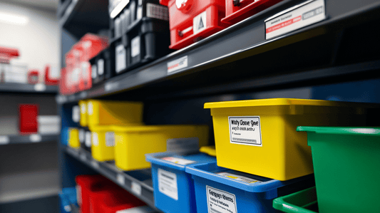 Vinyl Bin Stickers: Transforming Lab Organisation with Precision and Safety - Capital Letter Signs