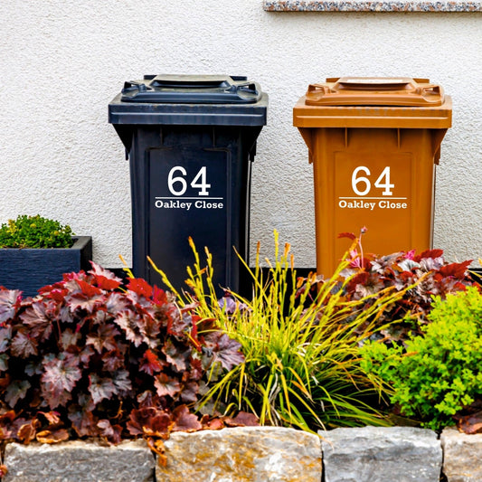 Classic Wheelie Bin Stickers | Bold Font - Capital Letter Signs