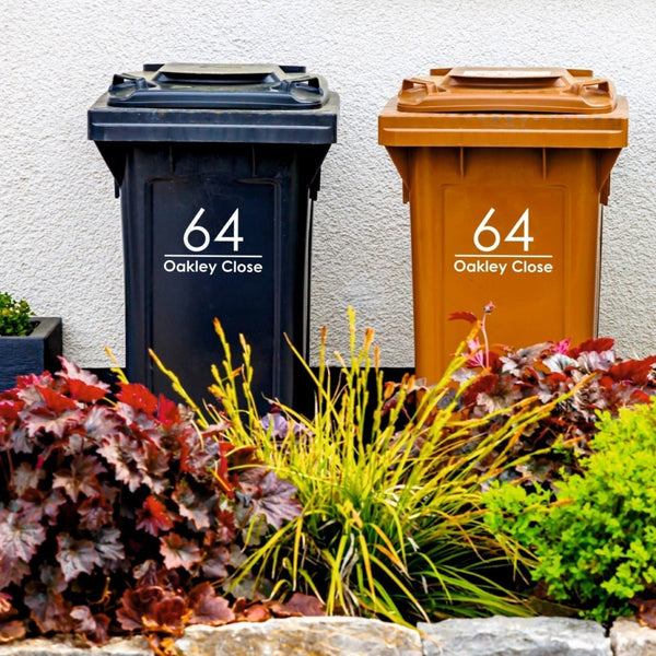 Classic Wheelie Bin Stickers | Modern Font