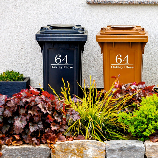 Classic Wheelie Bin Stickers | Traditional Font - Capital Letter Signs