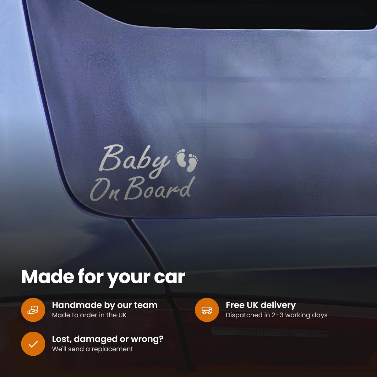 Baby On Board Car Sticker | With Baby Feet: features and delivery