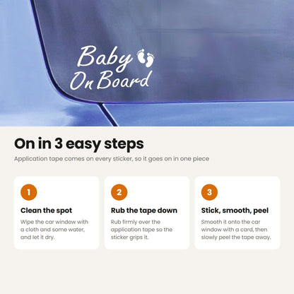 How to apply Baby On Board Car Sticker | With Baby Feet