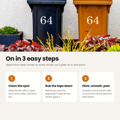 How to apply Wheelie Bin Numbers | Traditional Font