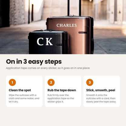 How to apply Personalised Luggage & Suitcase Stickers | Modern Font