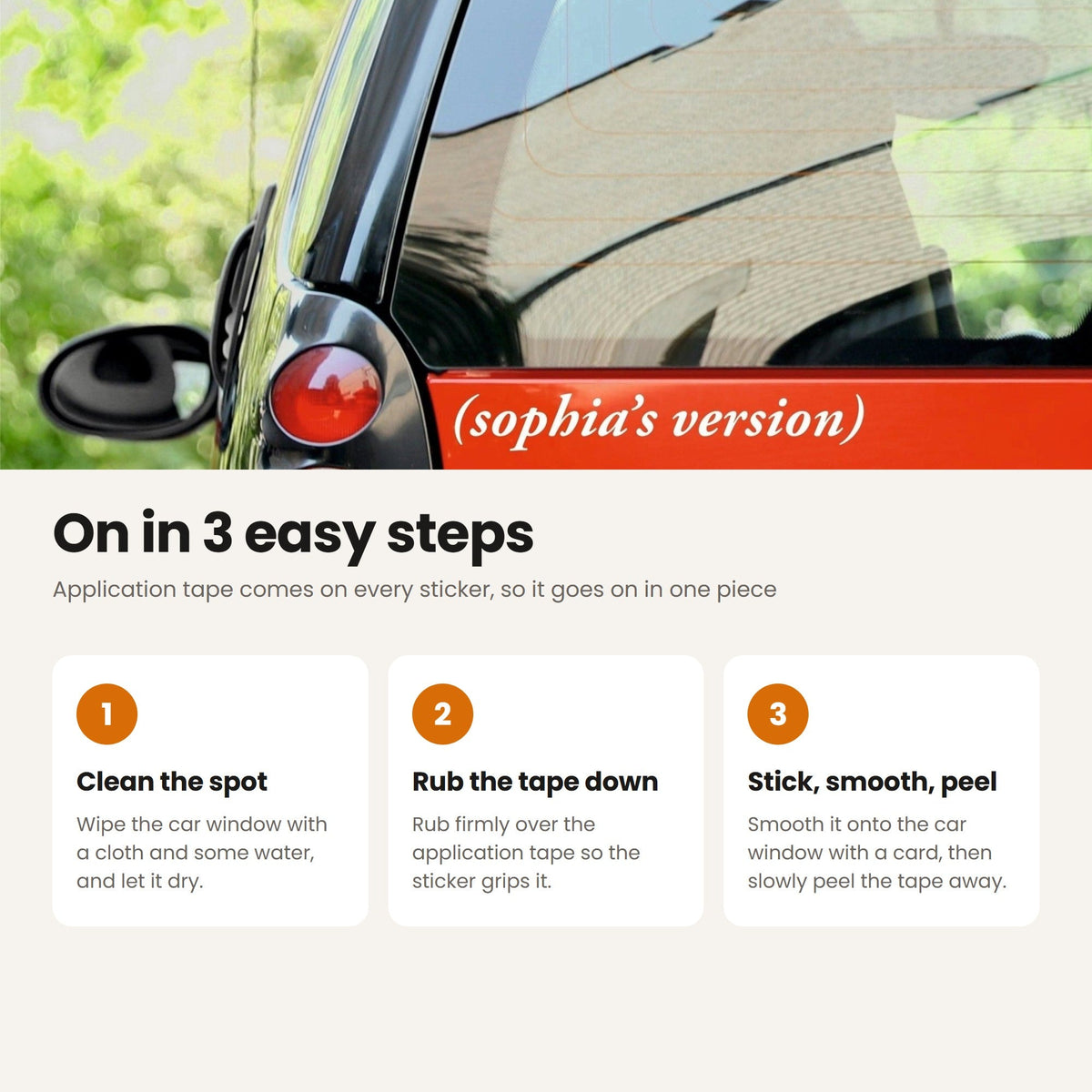 How to apply Personalised Taylor's Version Sticker