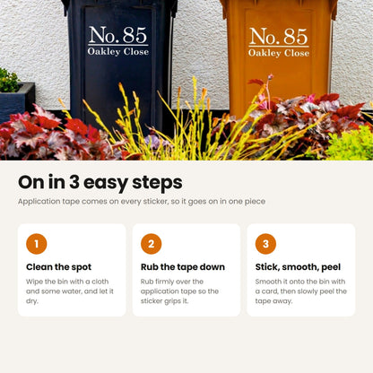 How to apply Modern Wheelie Bin Stickers | Traditional Font