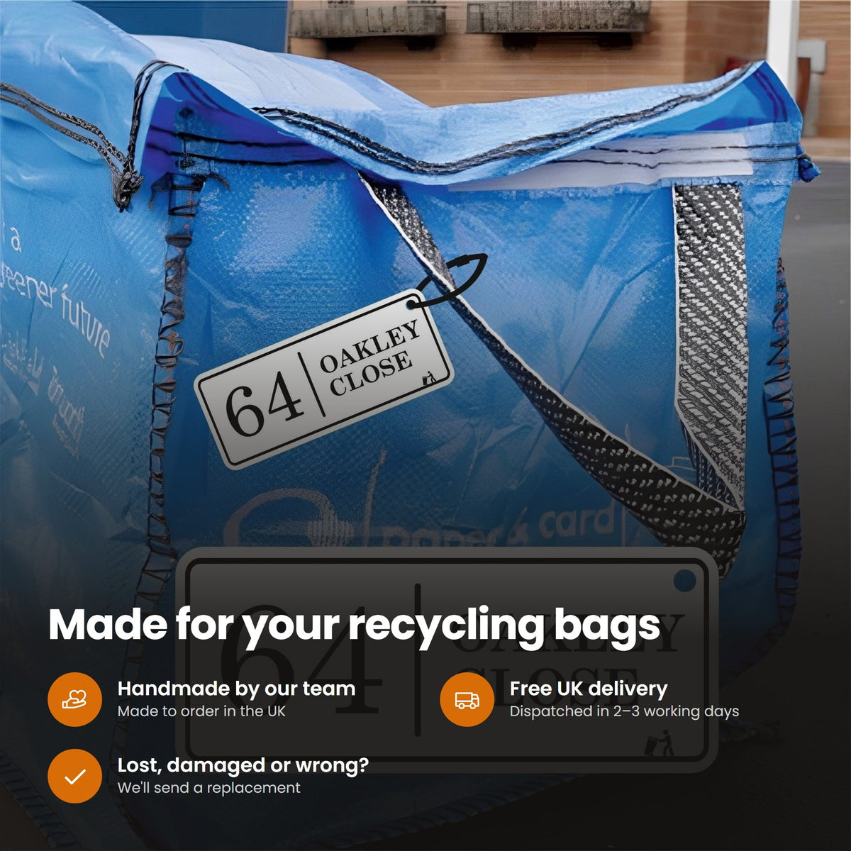 Traditional Recycling Bag Tags | Council Bin Tag: features and delivery