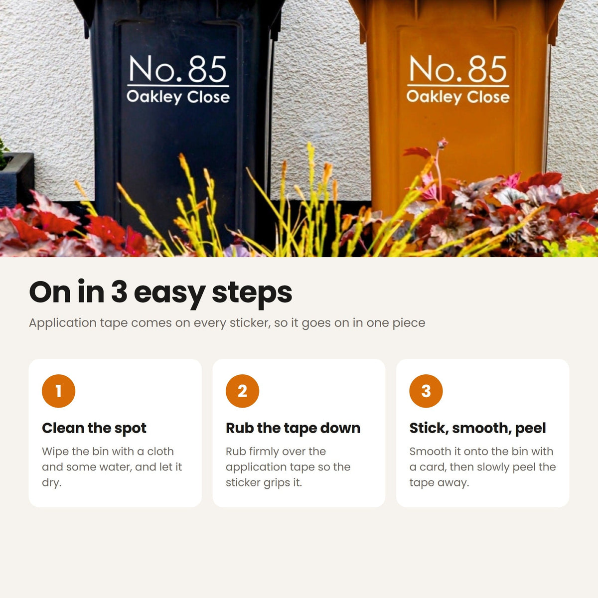 How to apply Modern Wheelie Bin Stickers | Modern Font