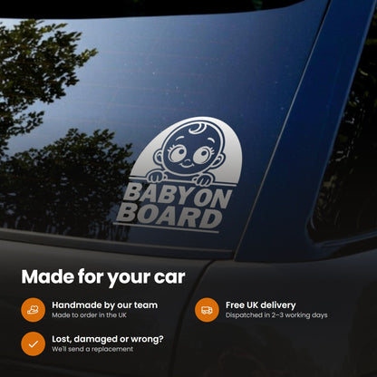 Cute Baby On Board Sticker | Perfect Car Sticker For New Baby Safety: features and delivery
