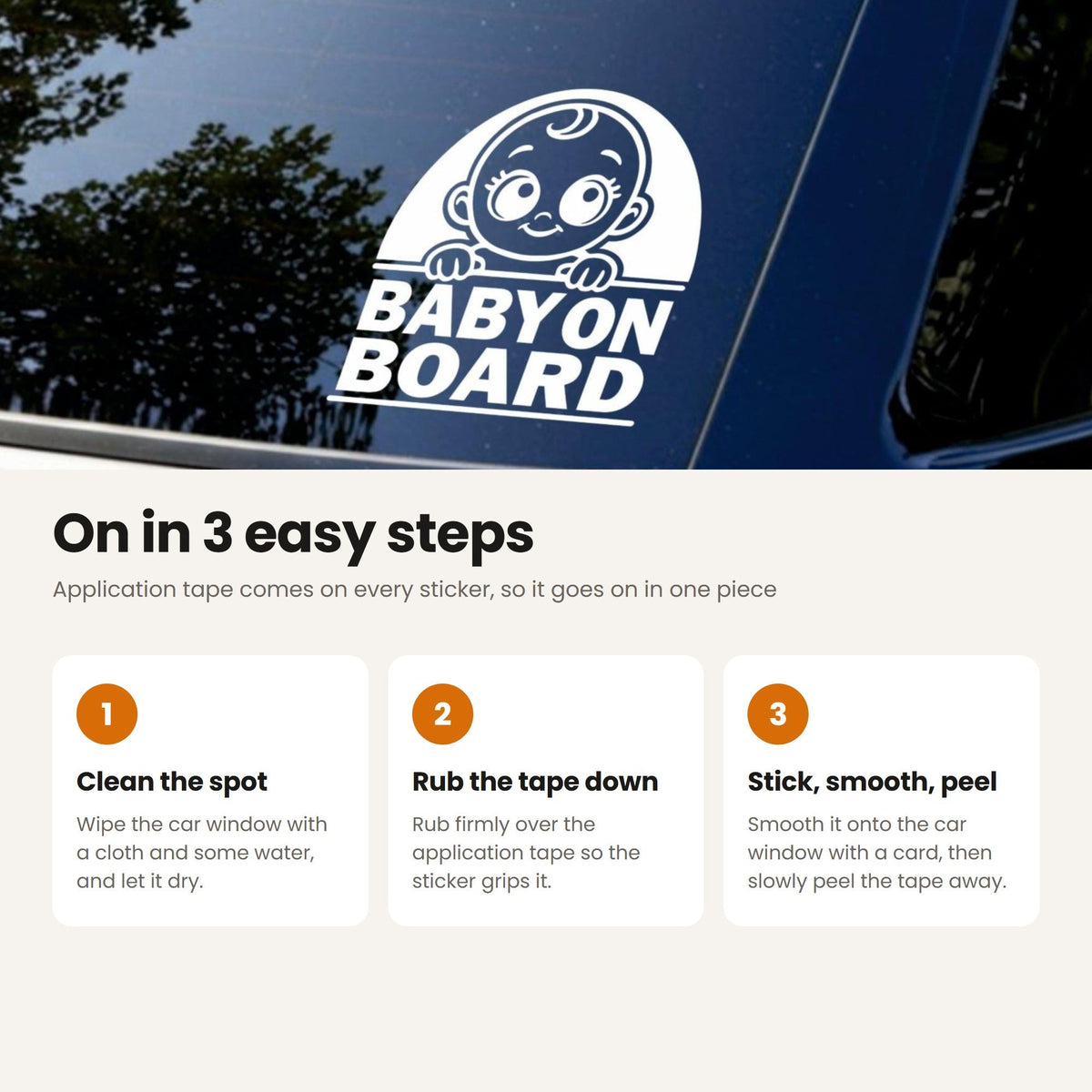 How to apply Cute Baby On Board Sticker | Perfect Car Sticker For New Baby Safety