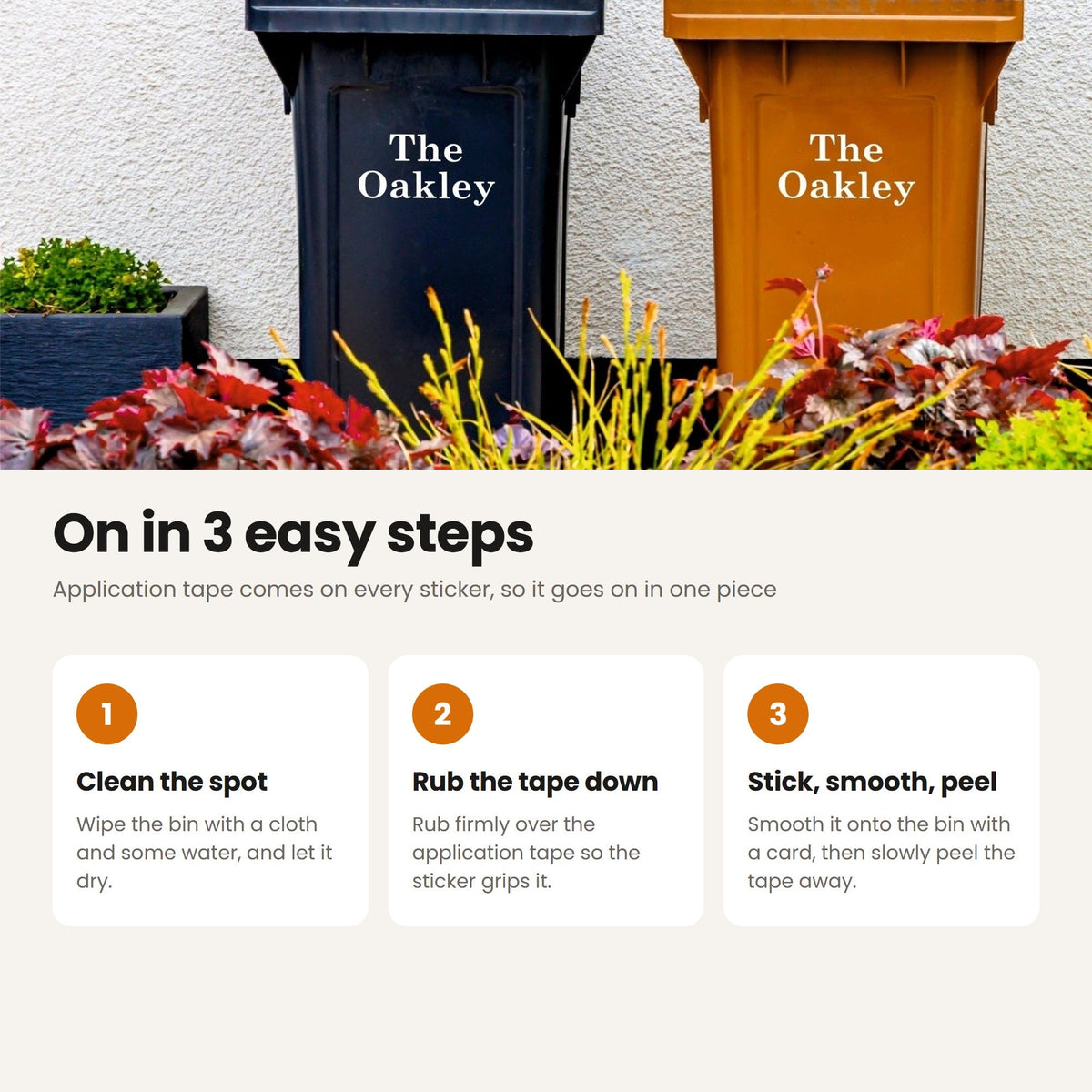 How to apply House Name Wheelie Bin Stickers | Traditional Font