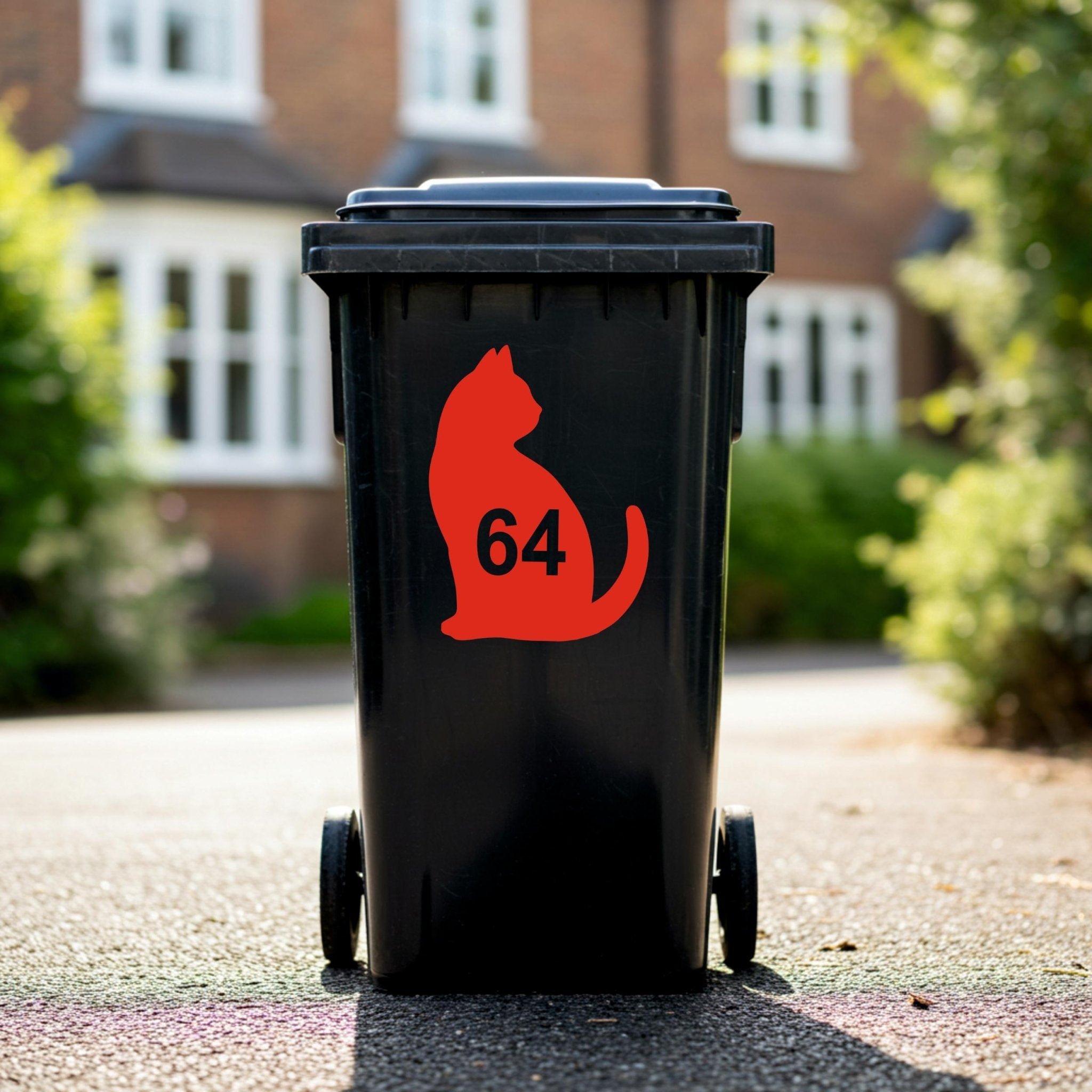 Custom Cat Wheelie Bin Stickers | Waterproof Bin Number Stickers - Capital Letter Signs