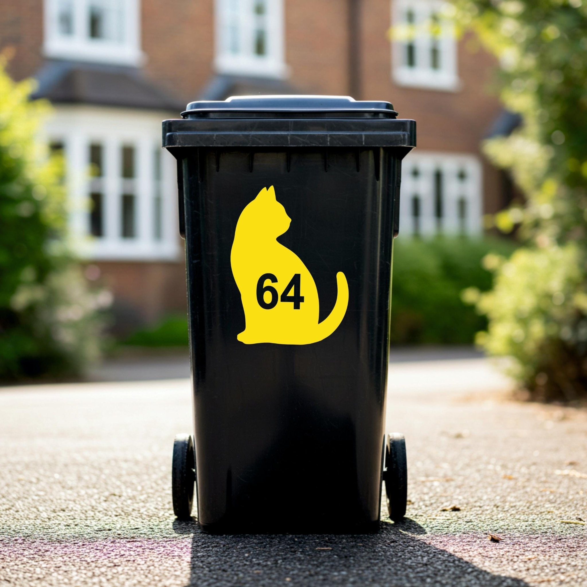 Custom Cat Wheelie Bin Stickers | Waterproof Bin Number Stickers - Capital Letter Signs