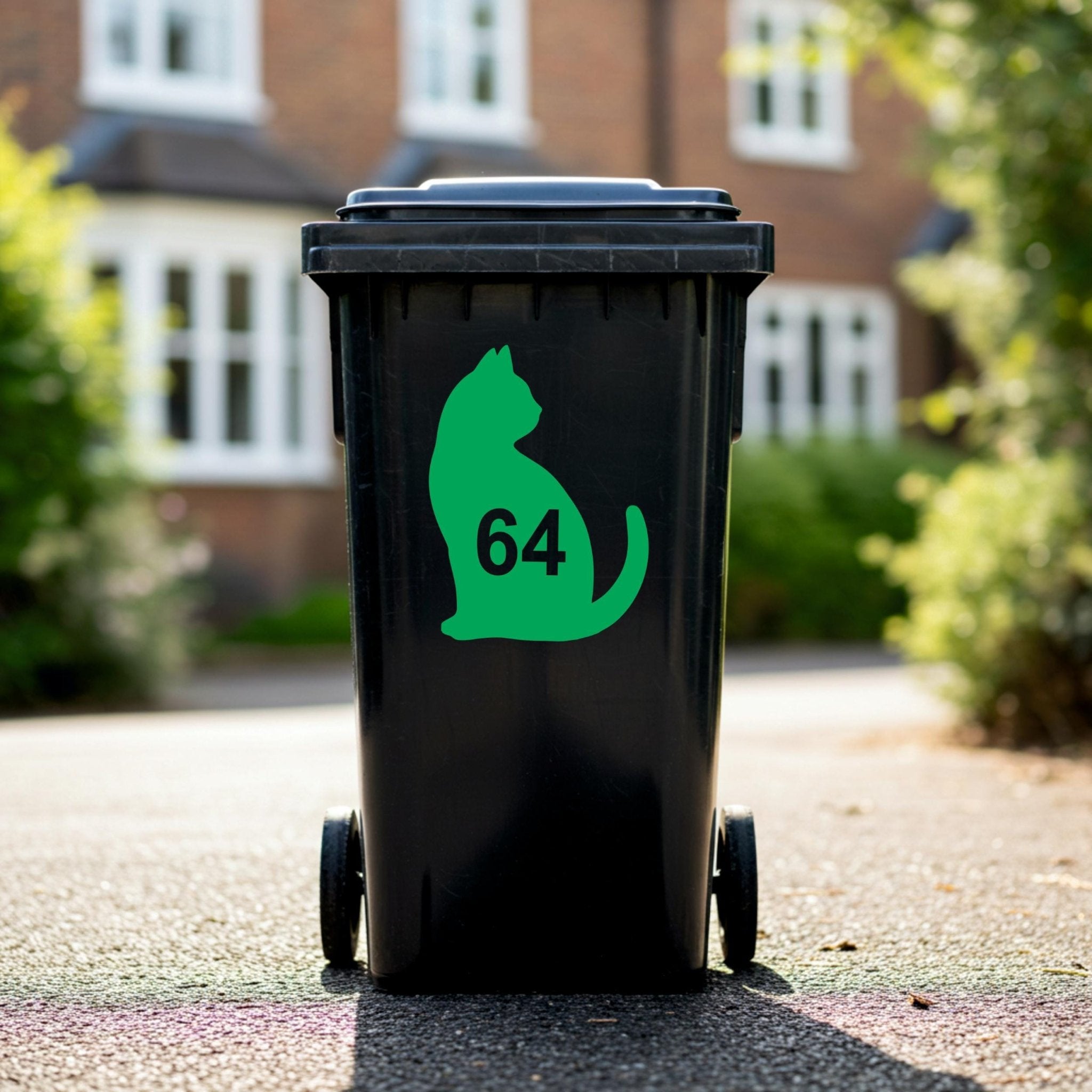 Custom Cat Wheelie Bin Stickers | Waterproof Bin Number Stickers - Capital Letter Signs