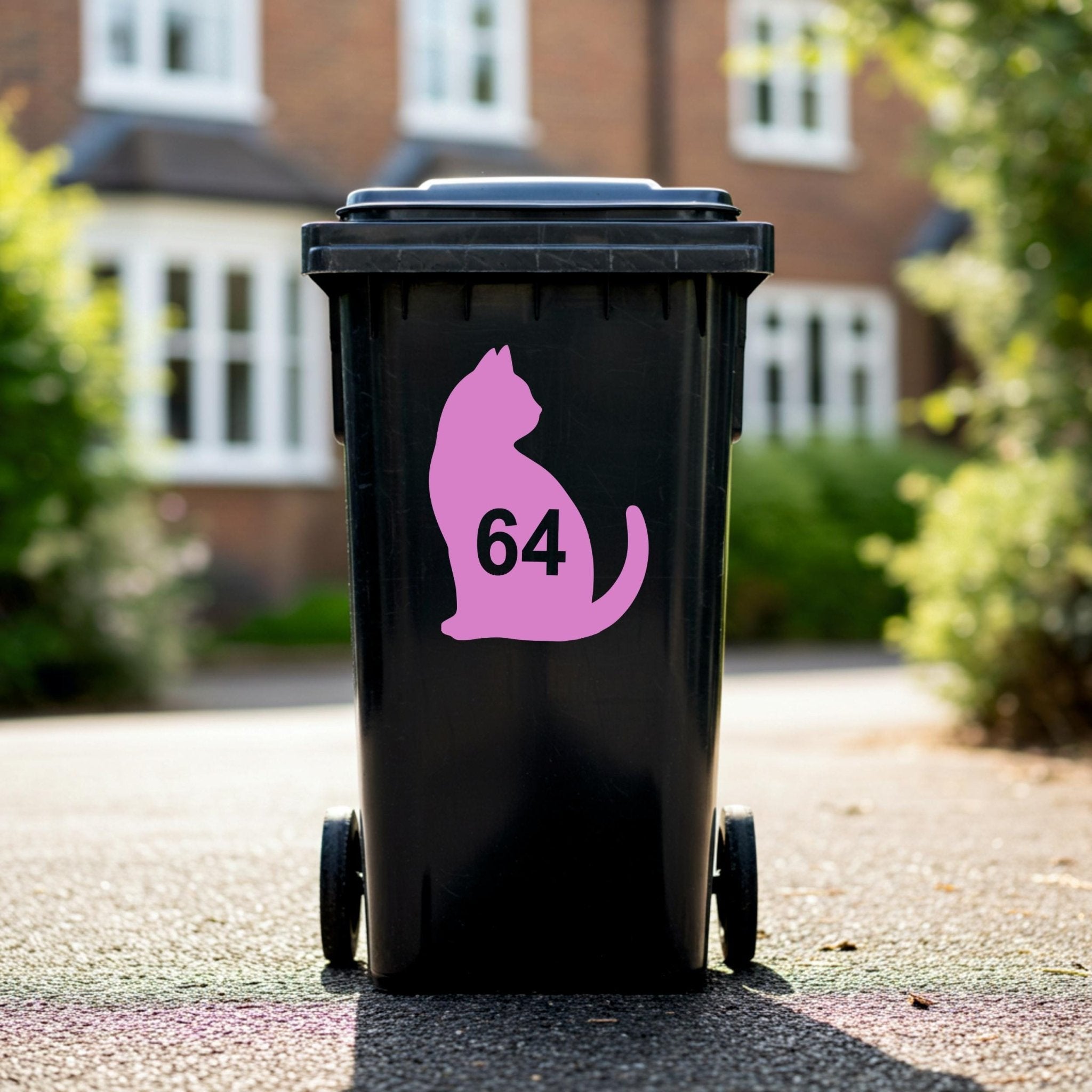 Custom Cat Wheelie Bin Stickers | Waterproof Bin Number Stickers - Capital Letter Signs