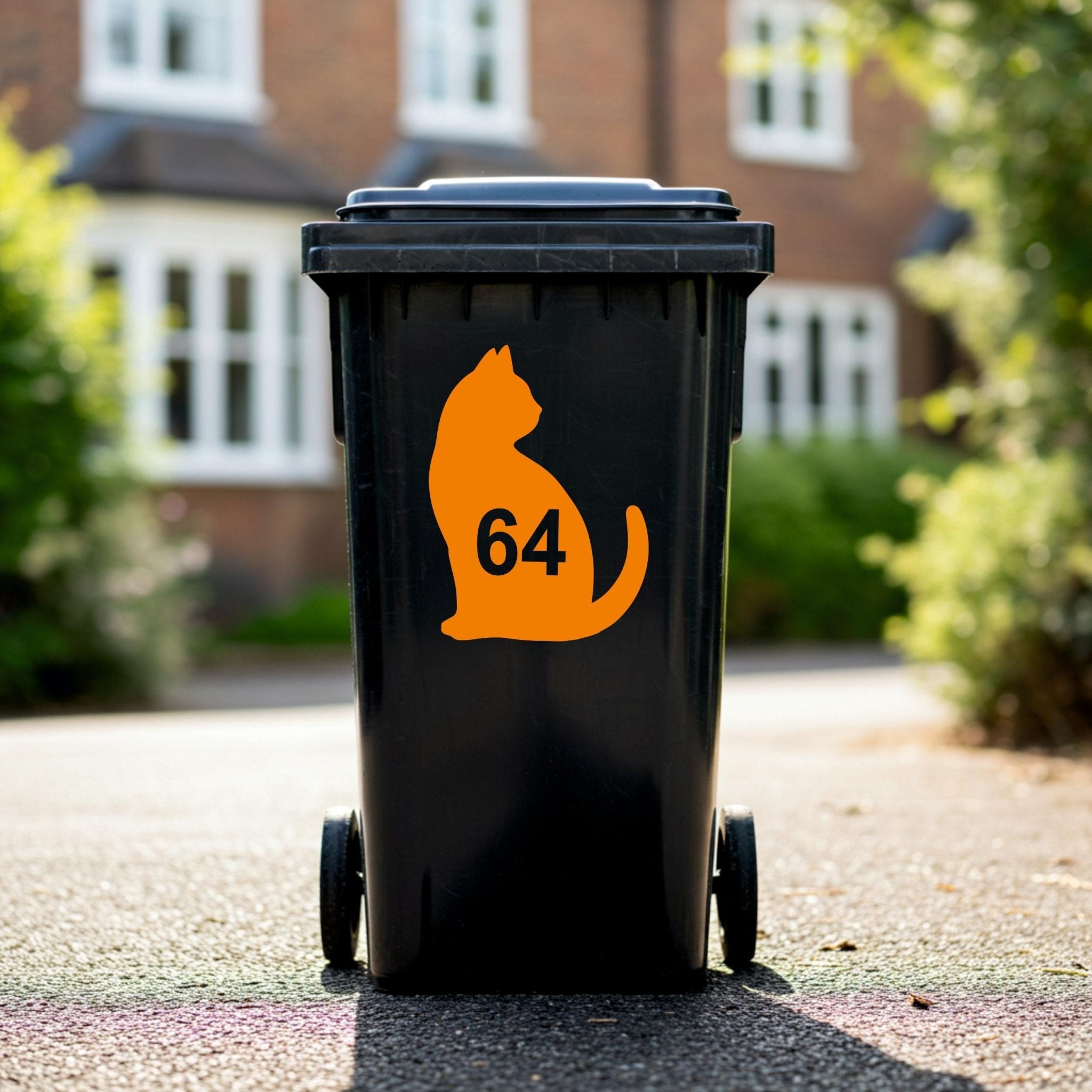 Custom Cat Wheelie Bin Stickers | Waterproof Bin Number Stickers - Capital Letter Signs