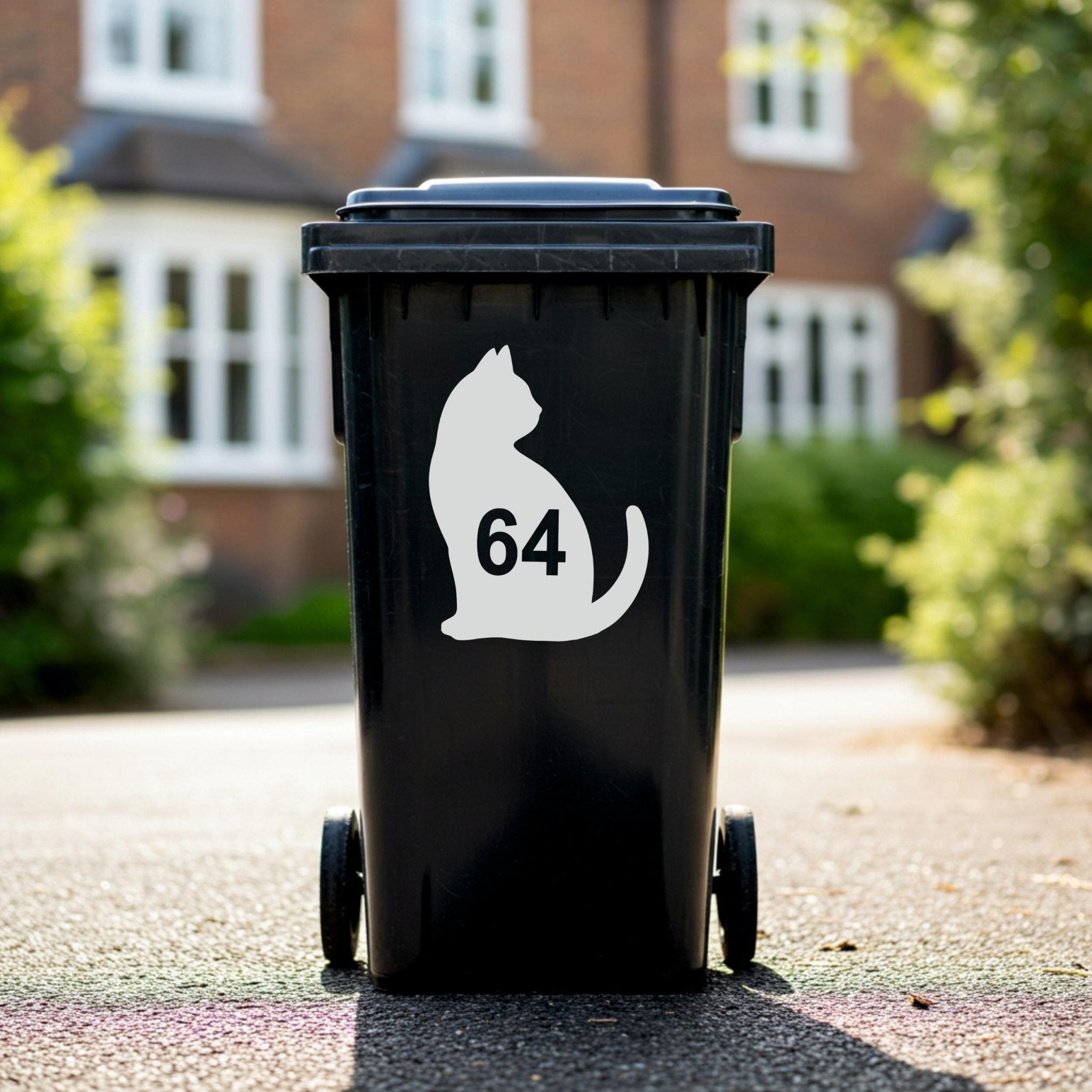 Custom Cat Wheelie Bin Stickers | Waterproof Bin Number Stickers - Capital Letter Signs