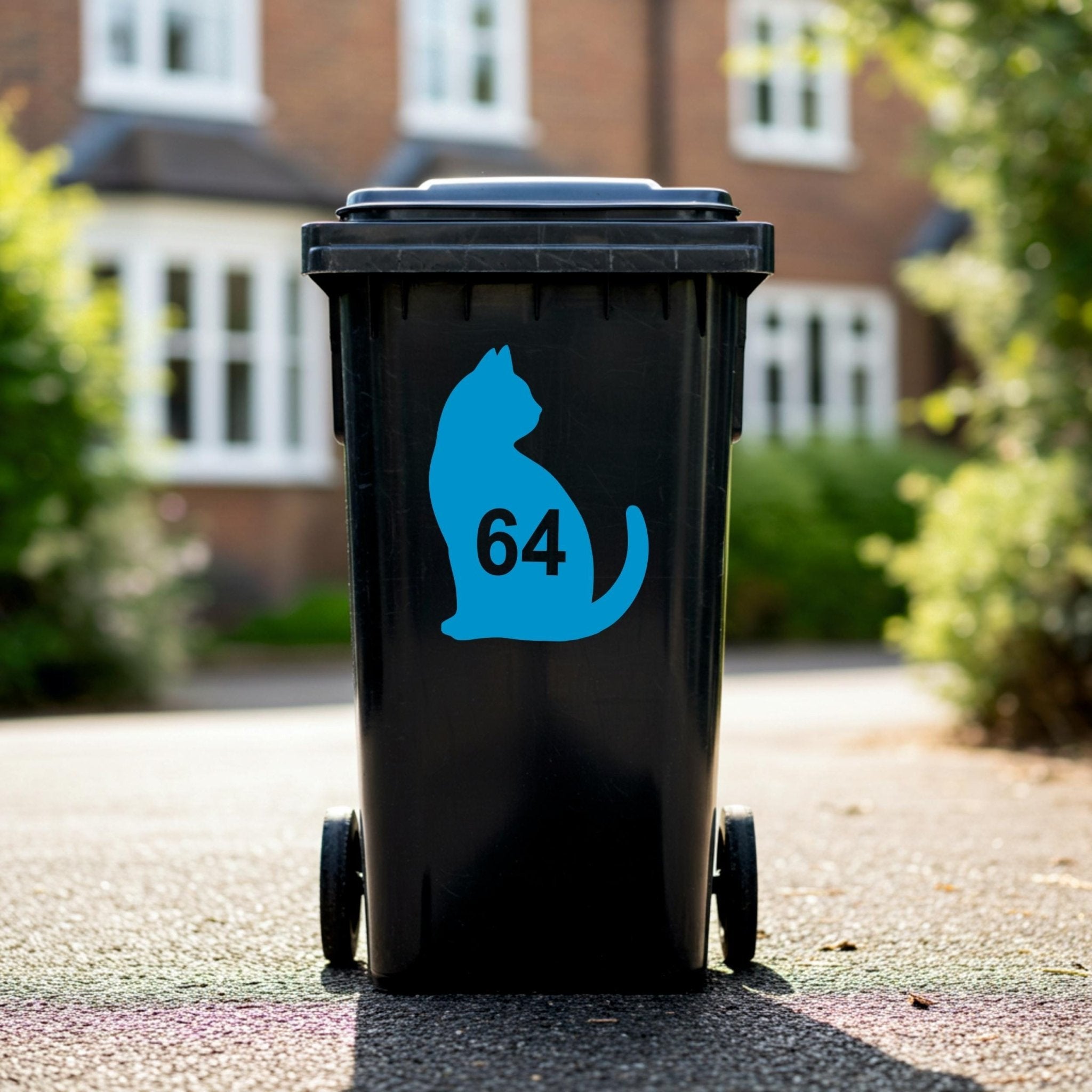 Custom Cat Wheelie Bin Stickers | Waterproof Bin Number Stickers - Capital Letter Signs
