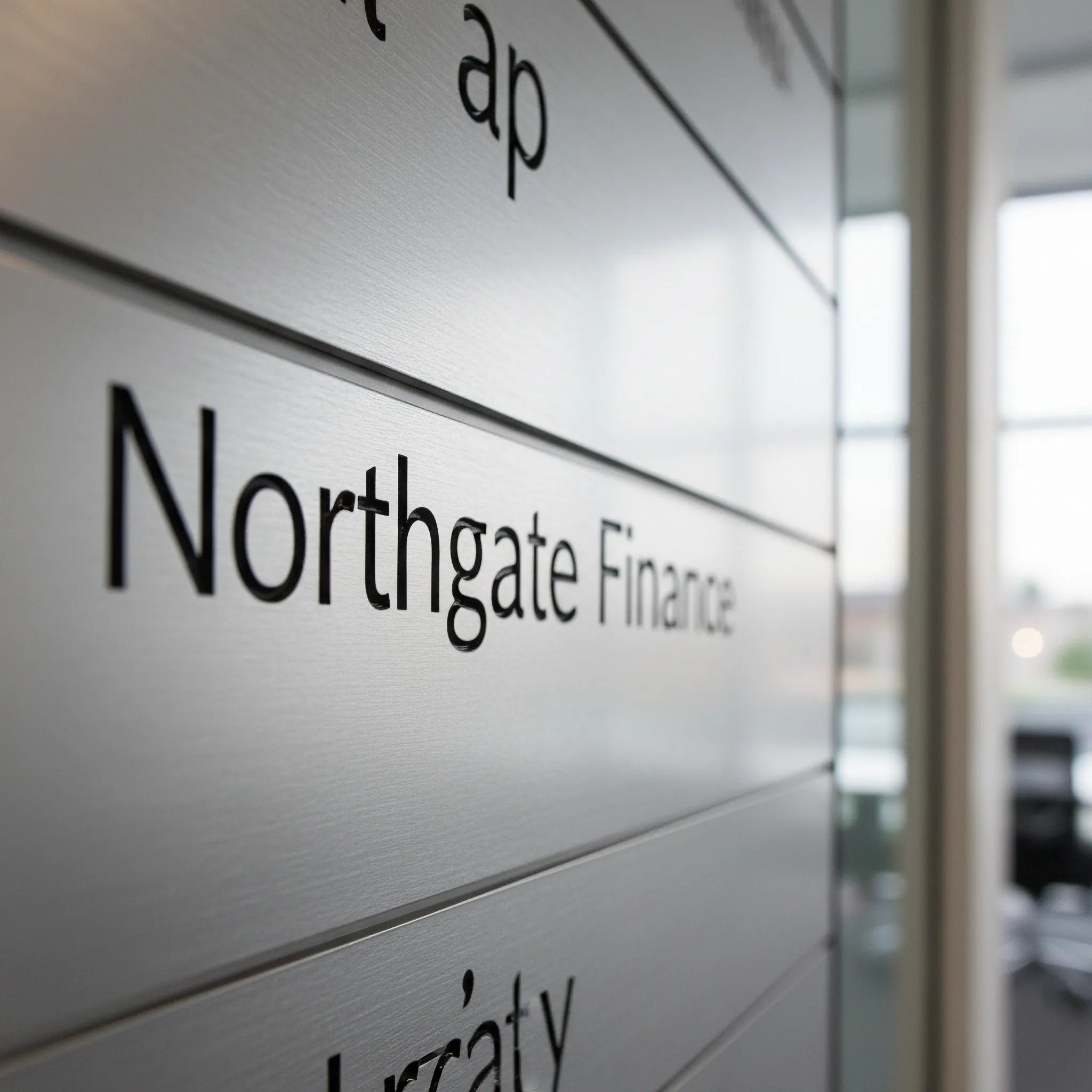 Custom Directory Signs by Capital Letter Signs – detail image of engraved lettering and mounting