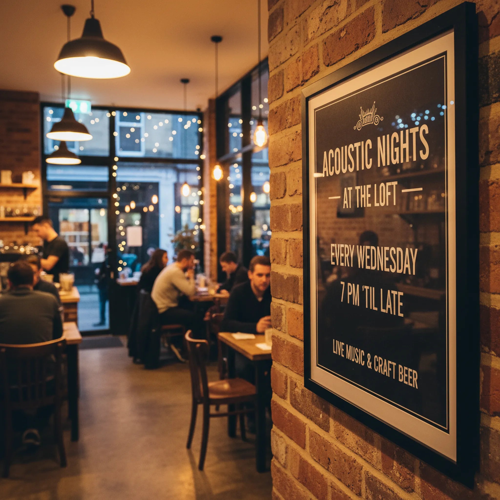 Custom Printed Posters by Capital Letter Signs – context image in frame or shop window