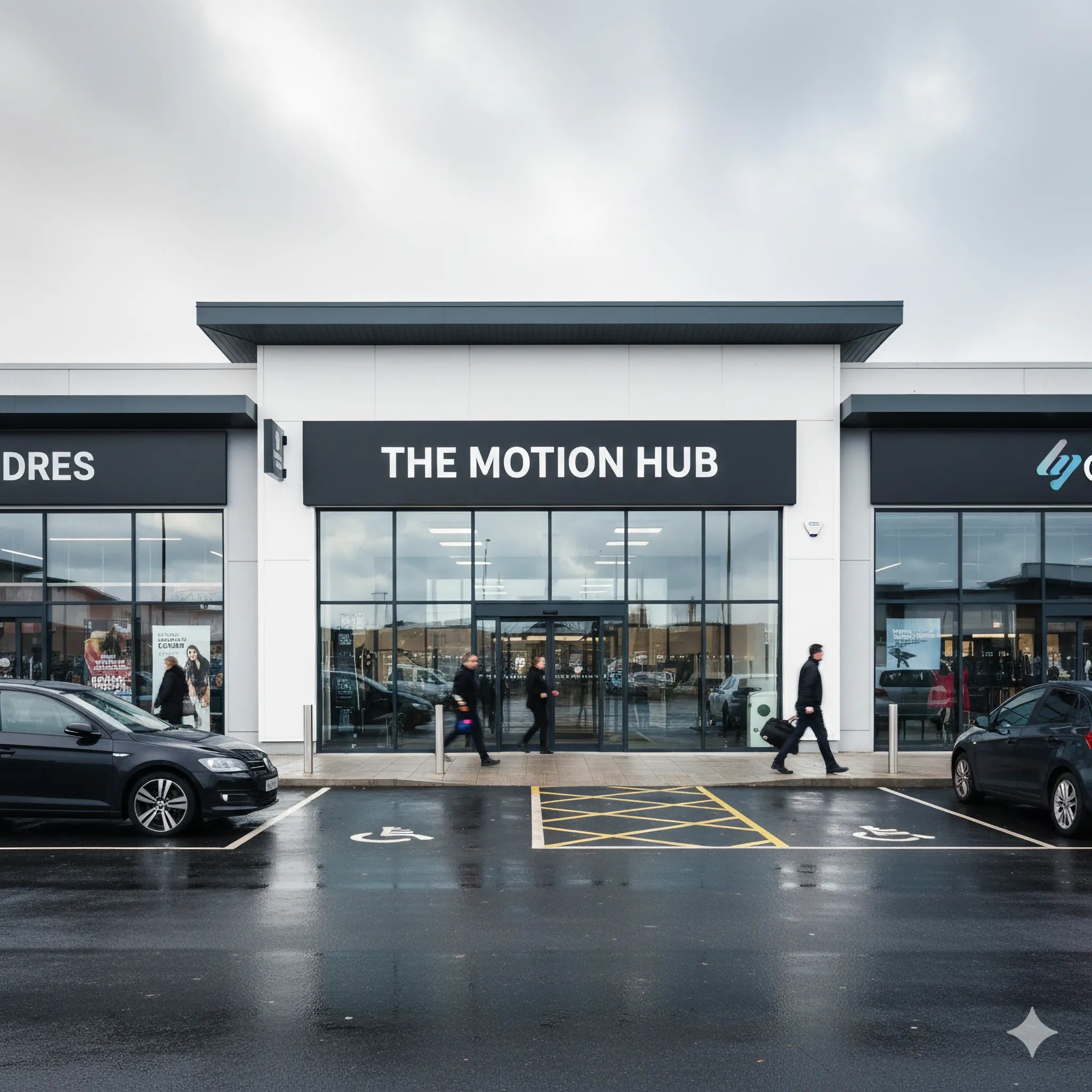 Flex-Face Illuminated Sign by Capital Letter Signs – context image on retail park facade