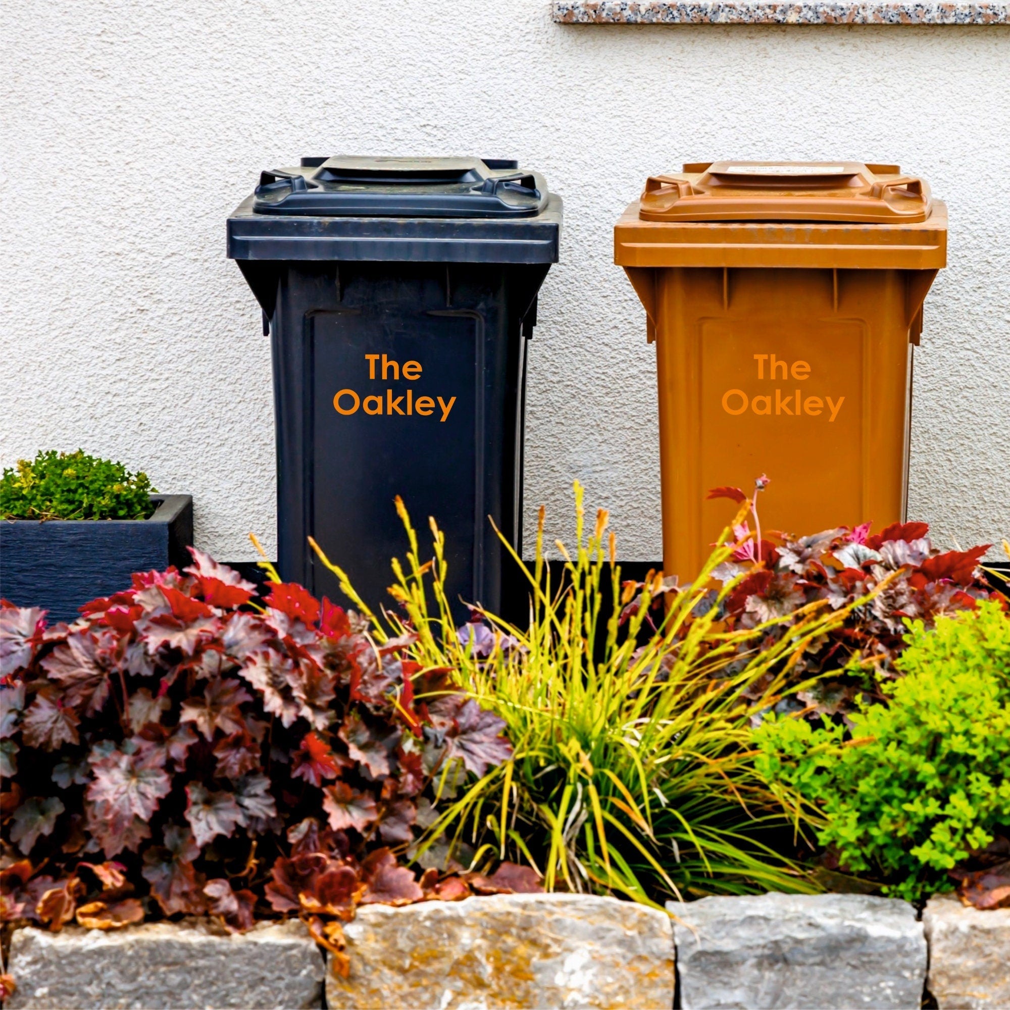 House Name Wheelie Bin Stickers | Modern Font - Capital Letter Signs