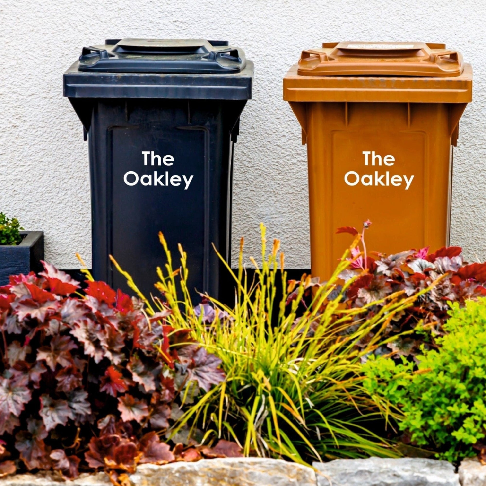 House Name Wheelie Bin Stickers | Modern Font - Capital Letter Signs