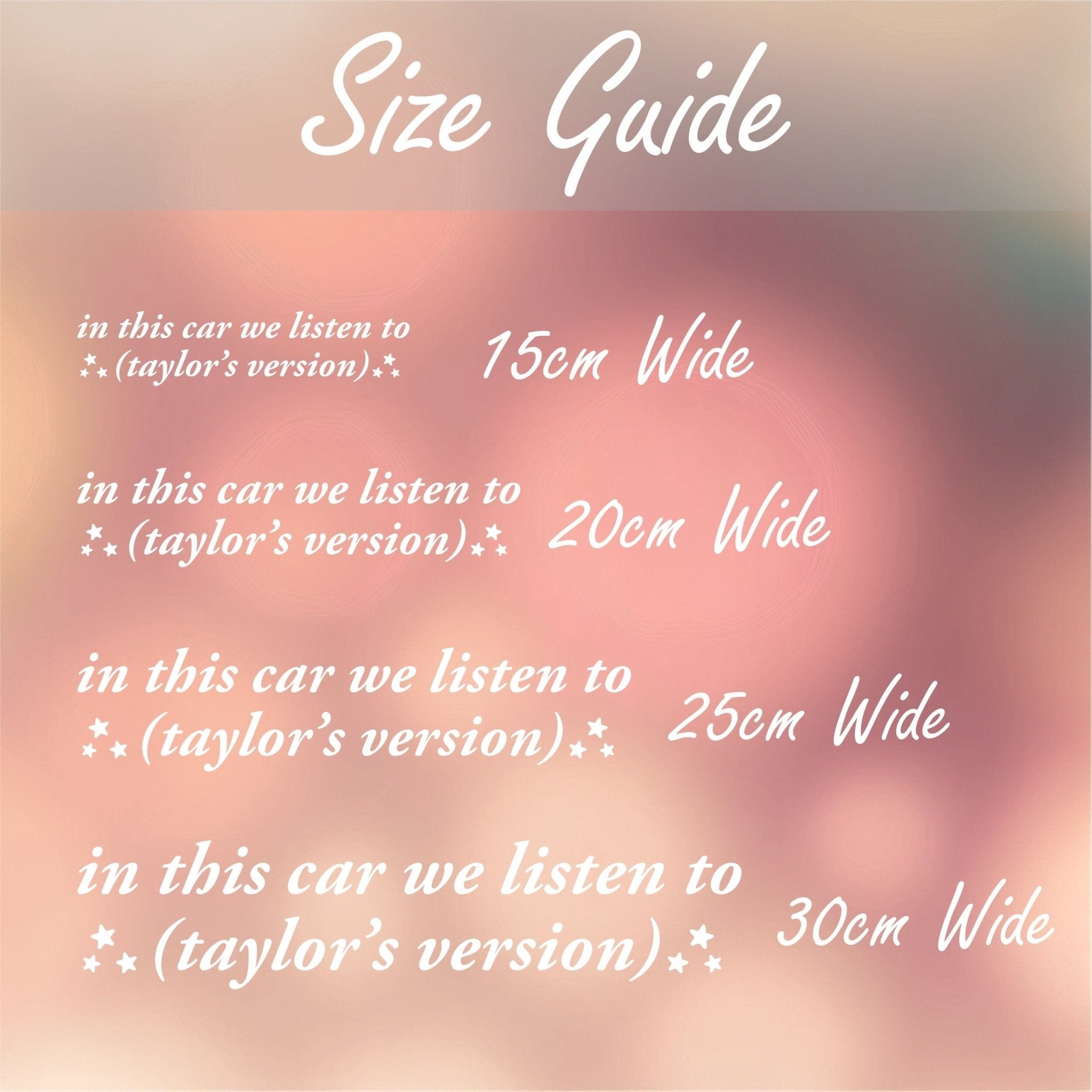 In This Car We Listen To Taylor's Version | Taylor Swift Vinyl Sticker - Capital Letter Signs