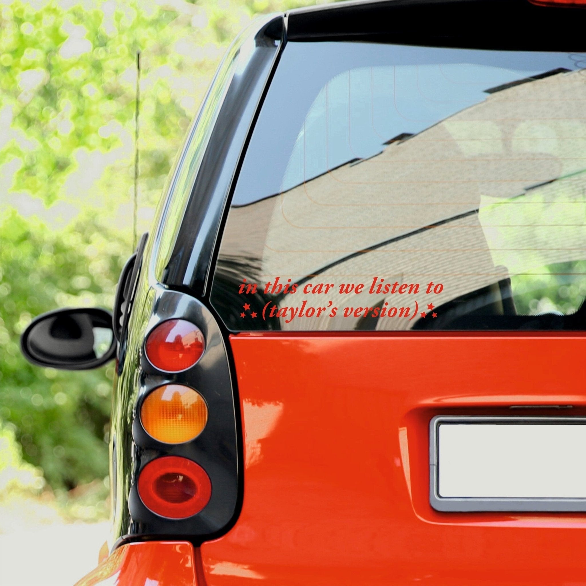 In This Car We Listen To Taylor's Version | Taylor Swift Vinyl Sticker - Capital Letter Signs