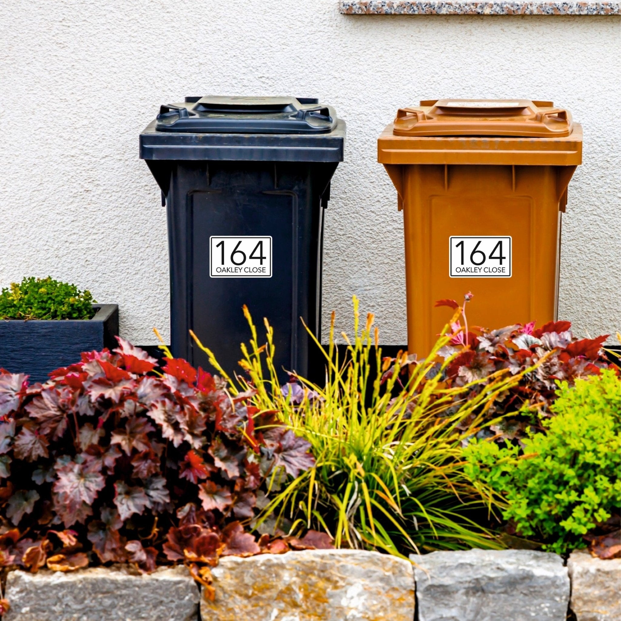 Large Number Wheelie Bin Labels | Modern Font - Capital Letter Signs