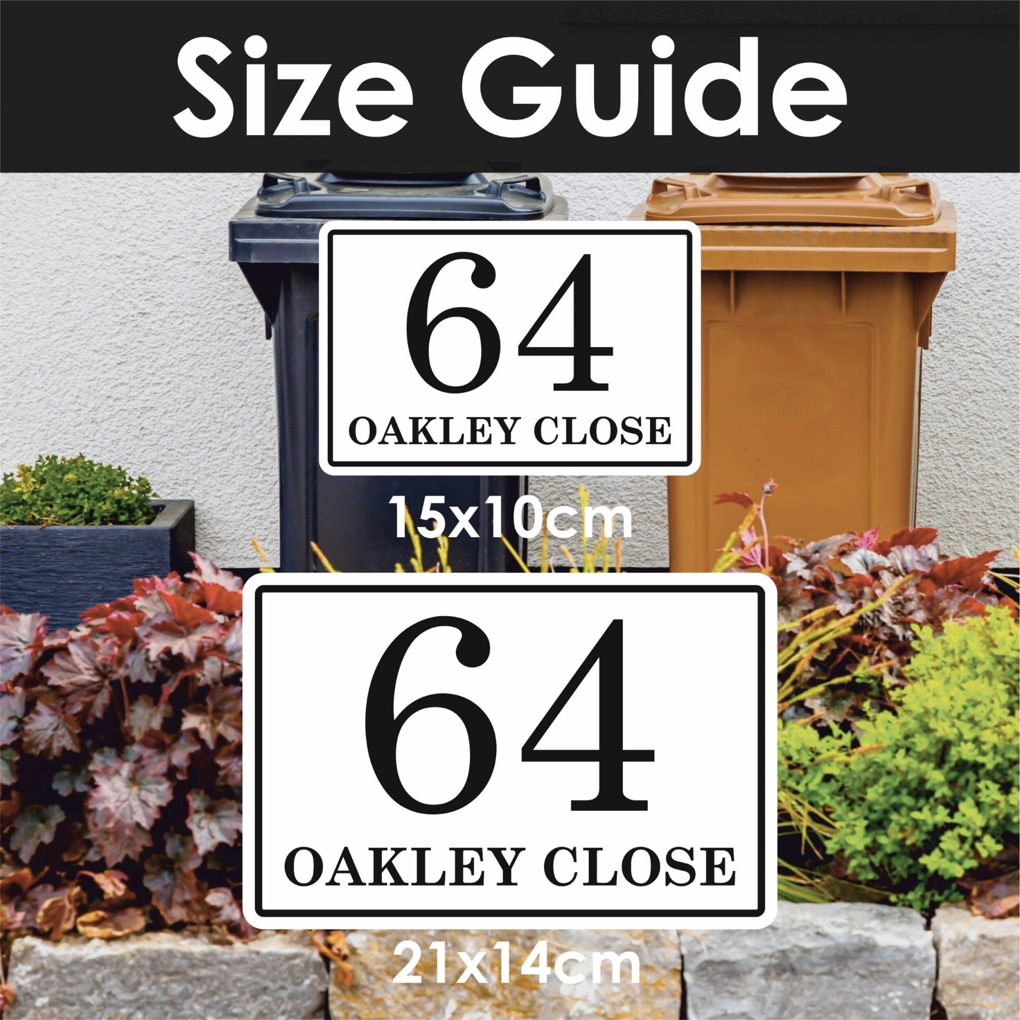 Large Number Wheelie Bin Labels | Traditional Font - Capital Letter Signs