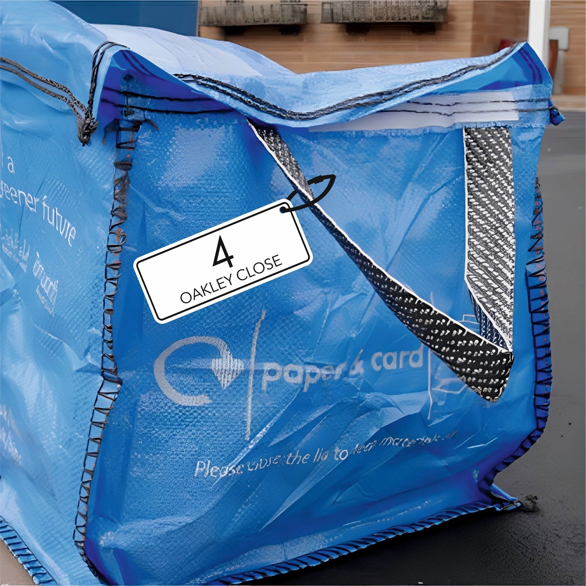 Modern Recycling Bag Tags | Large Number Bin Tag - Capital Letter Signs