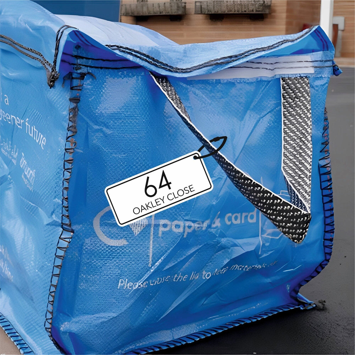 Modern Recycling Bag Tags | Large Number Bin Tag - Capital Letter Signs