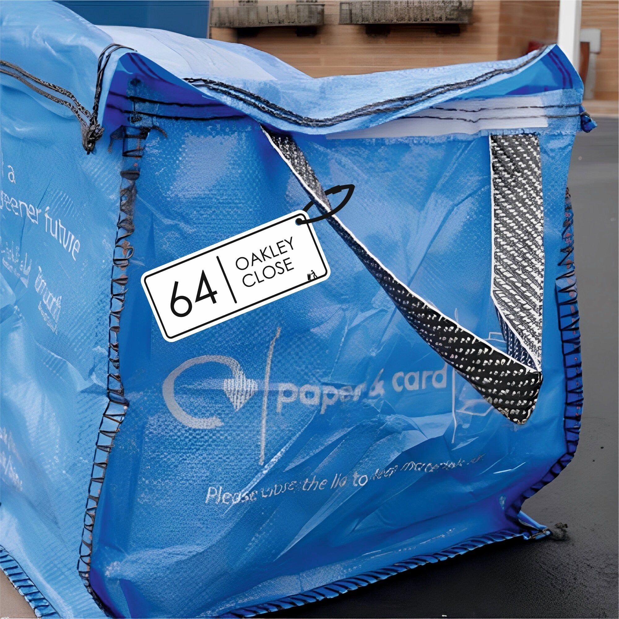 Modern Recycling Bag Tags | Number & Address - Capital Letter Signs