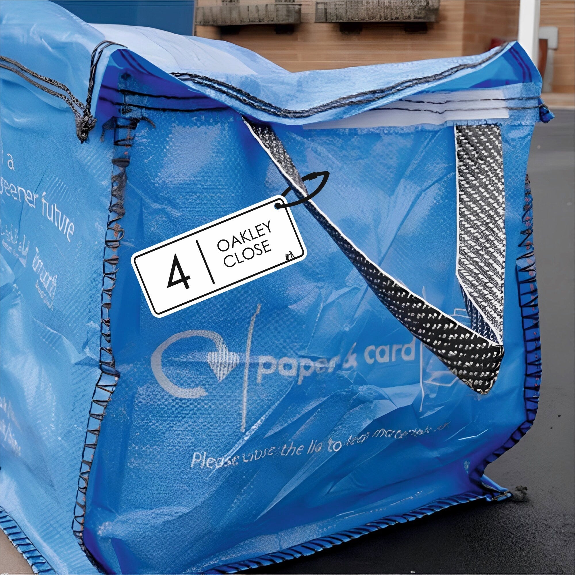 Modern Recycling Bag Tags | Number & Address - Capital Letter Signs