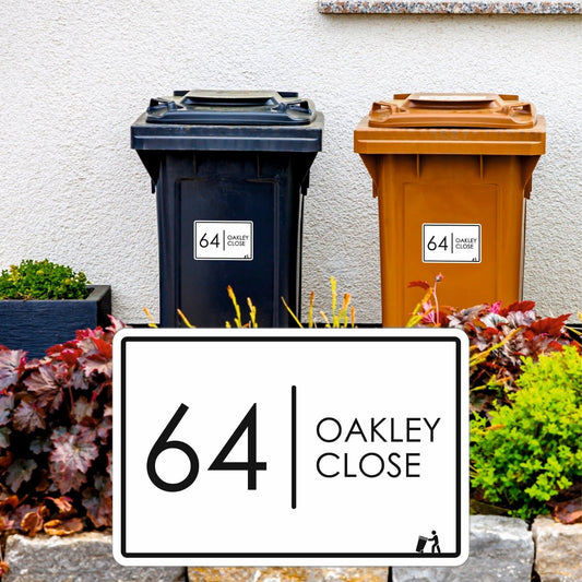 Modern Wheelie Bin Labels | Modern Font - Capital Letter Signs