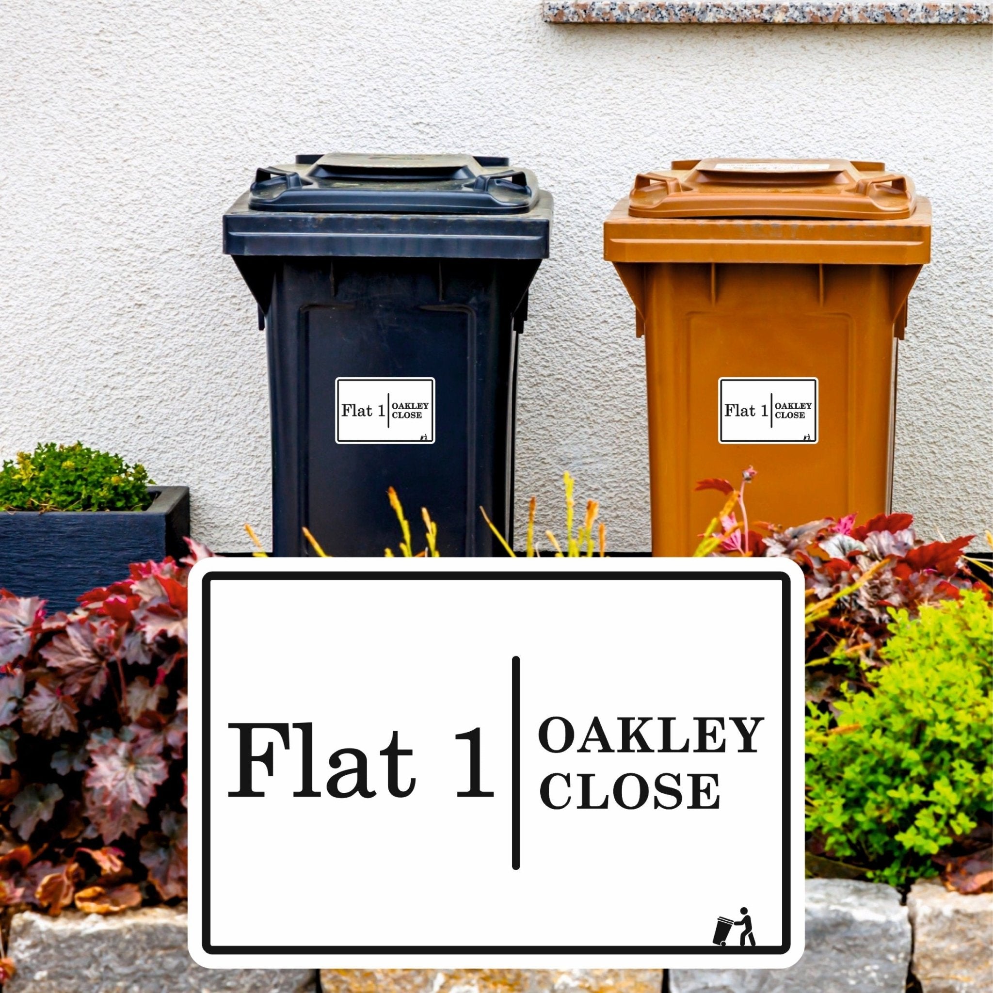 Modern Wheelie Bin Labels | Traditional Font - Capital Letter Signs