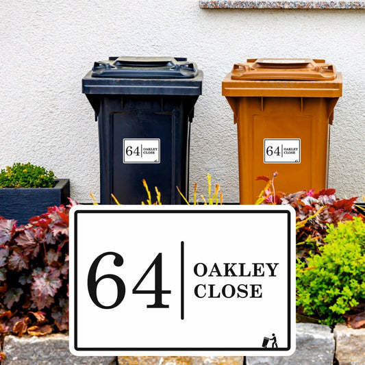 Modern Wheelie Bin Labels | Traditional Font - Capital Letter Signs