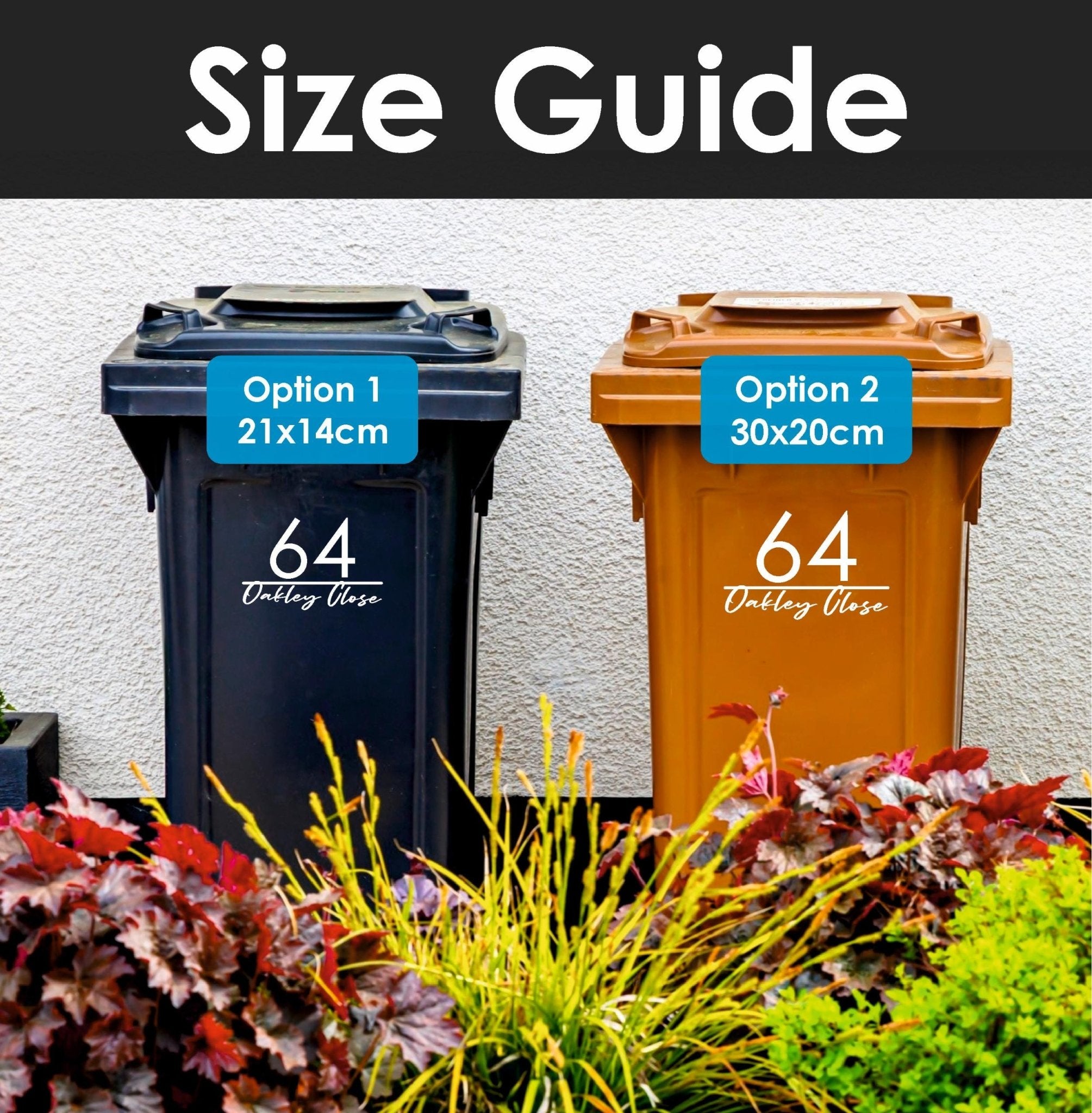 Modern Wheelie Bin Stickers | Handwritten Font - Capital Letter Signs