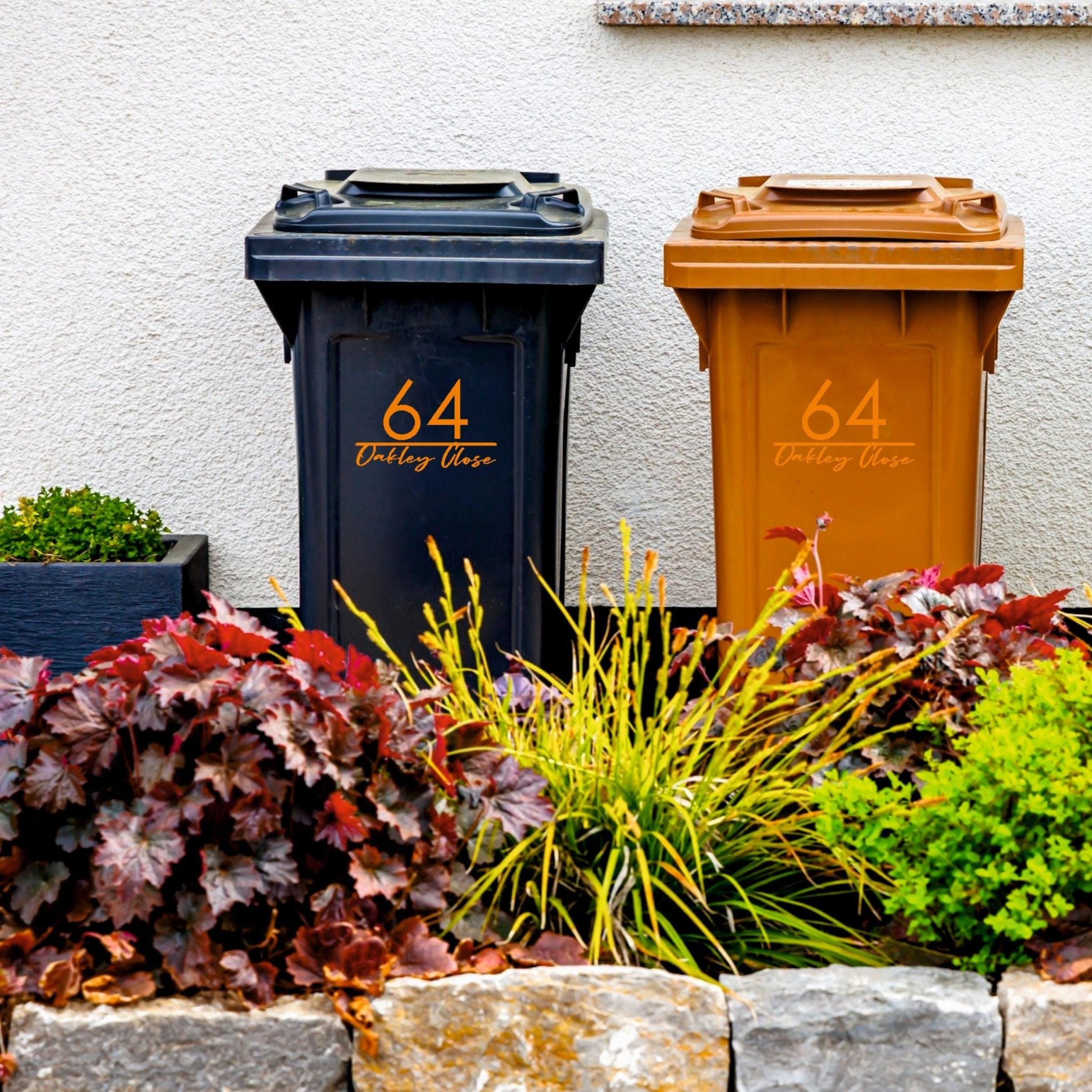 Modern Wheelie Bin Stickers | Handwritten Font - Capital Letter Signs