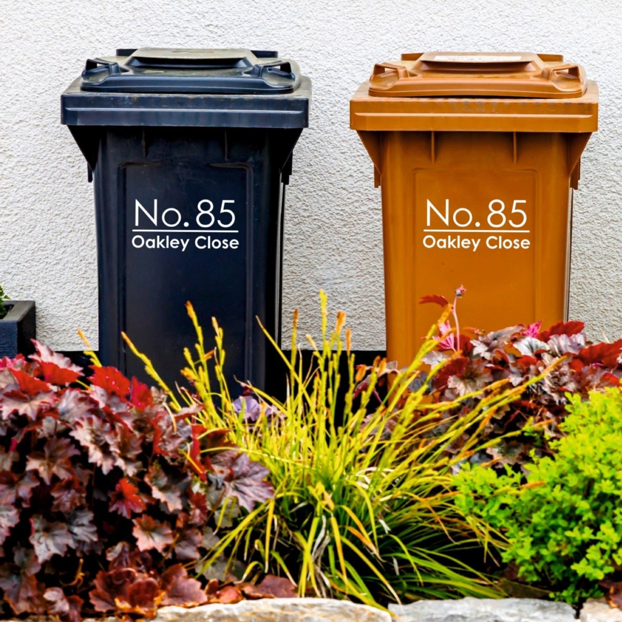 Modern Wheelie Bin Stickers | Modern Font - Capital Letter Signs