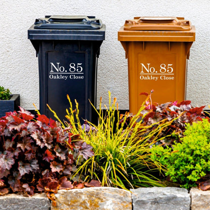 Modern Wheelie Bin Stickers | Traditional Font - Capital Letter Signs