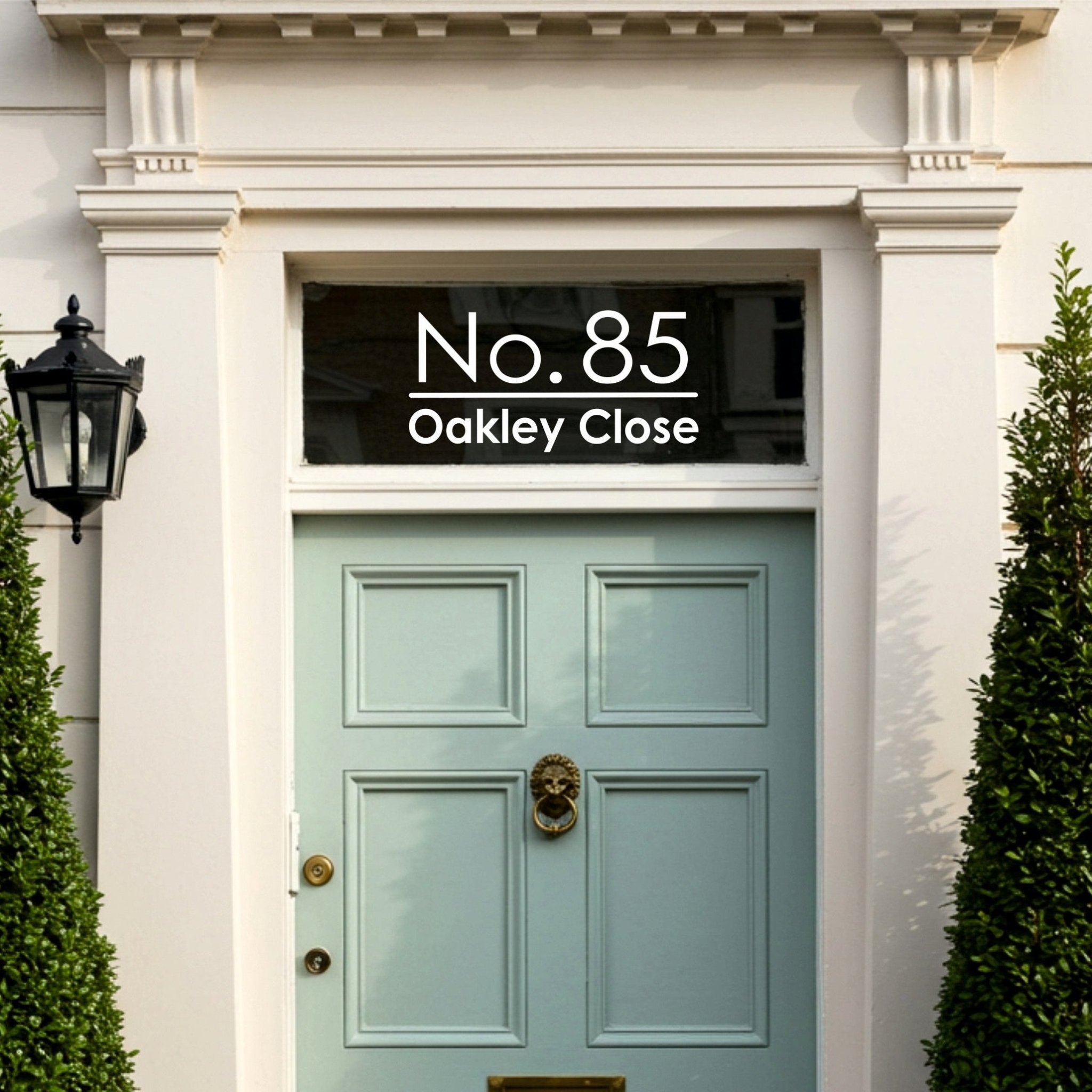 Personalised Door Number Stickers | Modern Number & Address - Capital Letter Signs