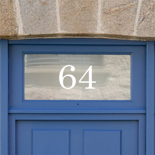 Personalised Door Number Stickers | Traditional Font Number - Capital Letter Signs