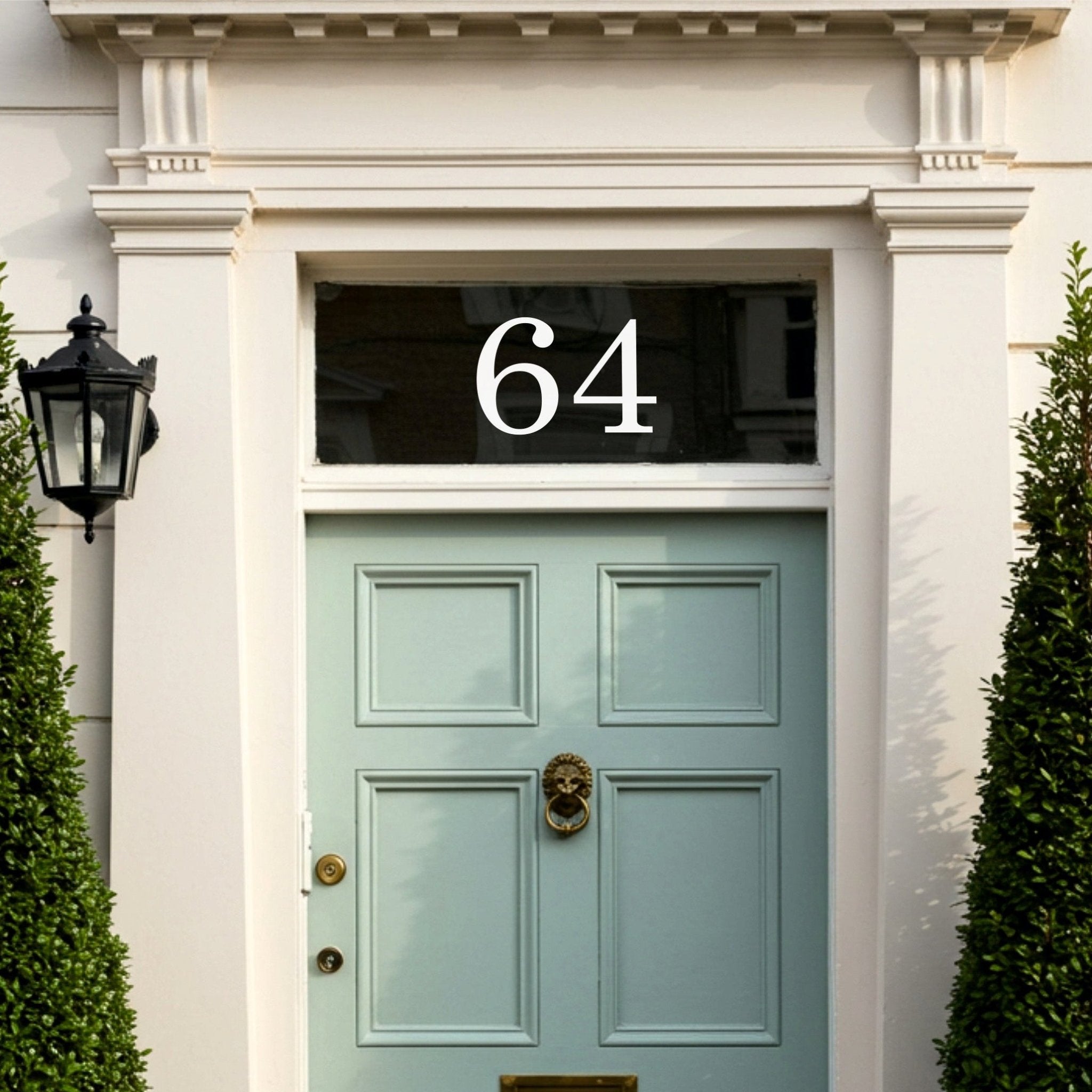 Personalised Door Number Stickers | Traditional Font Number - Capital Letter Signs