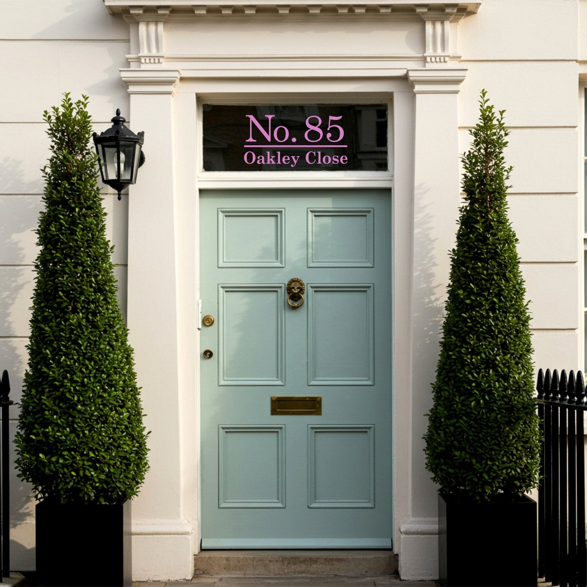 Personalised Door Number Stickers | Traditional Font Number & Address - Capital Letter Signs
