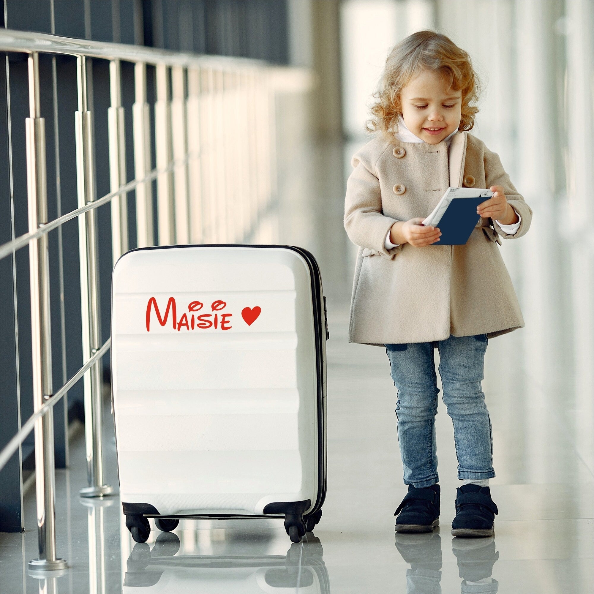 Personalised Luggage Suitcase Stickers Kids Font – Capital
