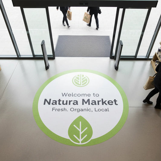 Premium Floor Graphics by Capital Letter Signs – hero image showing branded floor stickers