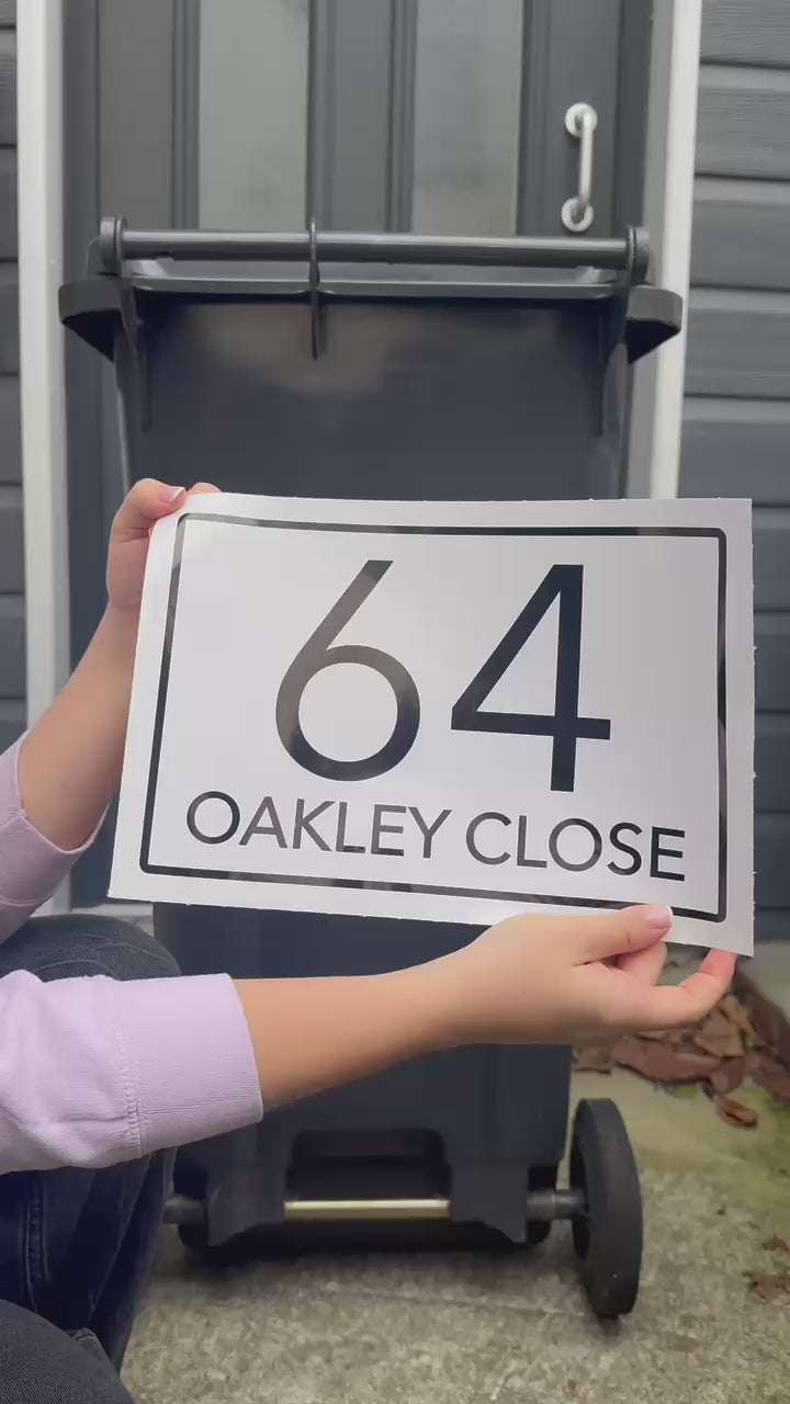 Large Number Wheelie Bin Labels | Modern Font