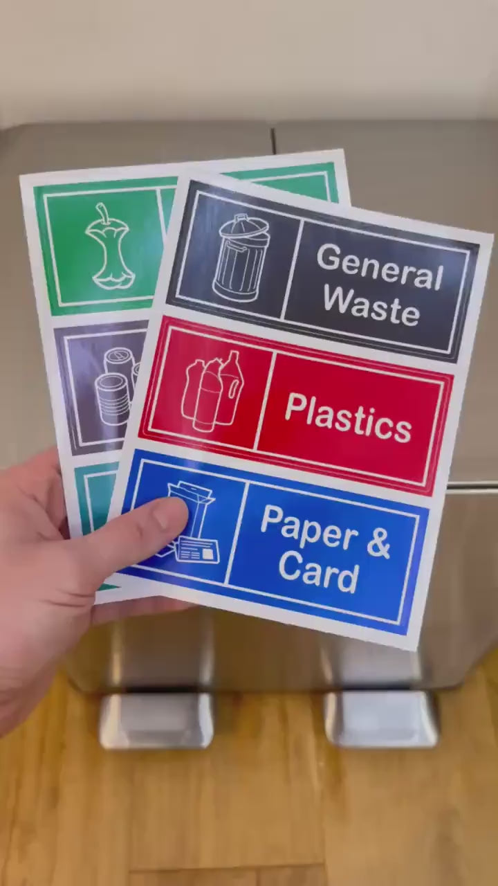 x6 Recycling Bin Labels | Waterproof Recycling Bin Stickers For Your Home, Office, or Kitchen